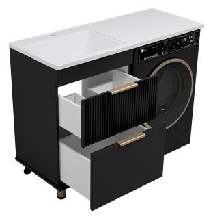 Напольная тумба под раковину Brevita Enfida ENF-07060-022Я под стиральную машину 60см чёрный